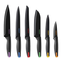 7pc Ceramic Coated Cutlery Set in Acrylic Block