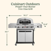 Propel+ Four Burner 3-in-1 Gas Grill (Grill, Griddle, Pizza Oven)