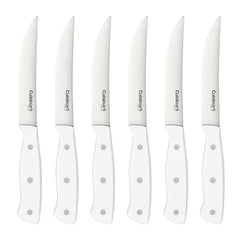 Classic Matte White Triple Rivet 6 Piece Steak Knife Set