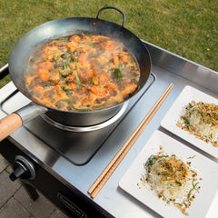 14" Carbon Steel Hammered Wok (Round)