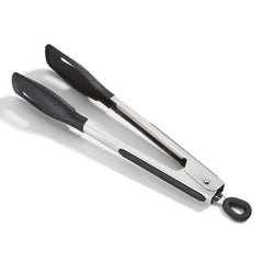 9"  Squared Head Silicone Tongs