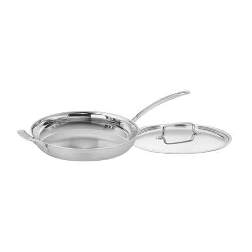 MultiClad Pro Triple Ply Stainless Cookware 12" Skillet with Helper Handle & Cover