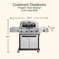 Propel+ Four Burner 3-in-1 Gas Grill (Grill, Griddle, Pizza Oven)