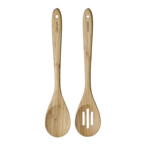 Bamboo wood 2pc Spoon Set (Solid and Slotted)
