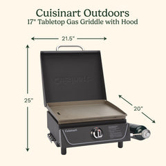 17" Tabletop Gas Griddle with Hood