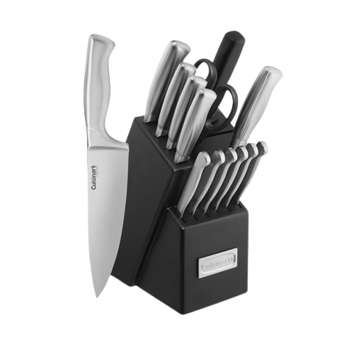 Stainless Steel Hollow Handle 15 Piece Knife Block Set