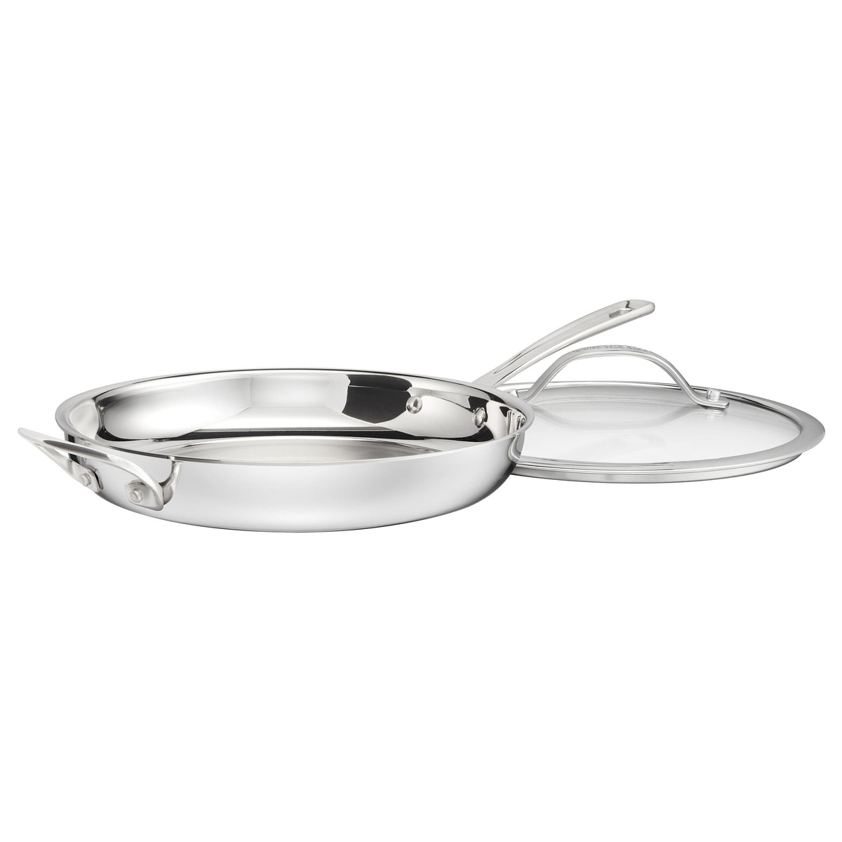 PureClad™ Triple-Ply 12" Stainless Steel Skillet with Helper Handle and Cover