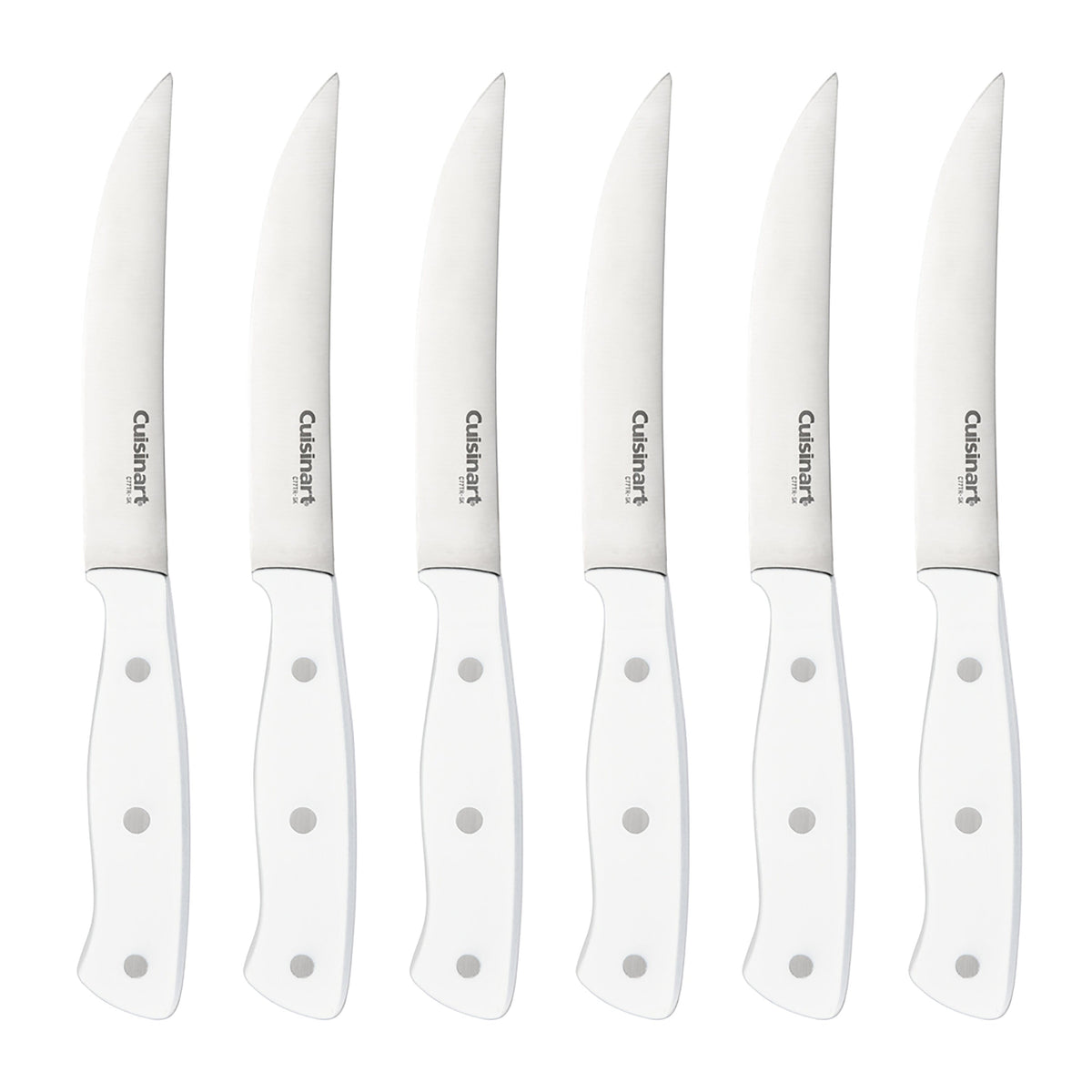 Classic Matte White Triple Rivet 6 Piece Steak Knife Set