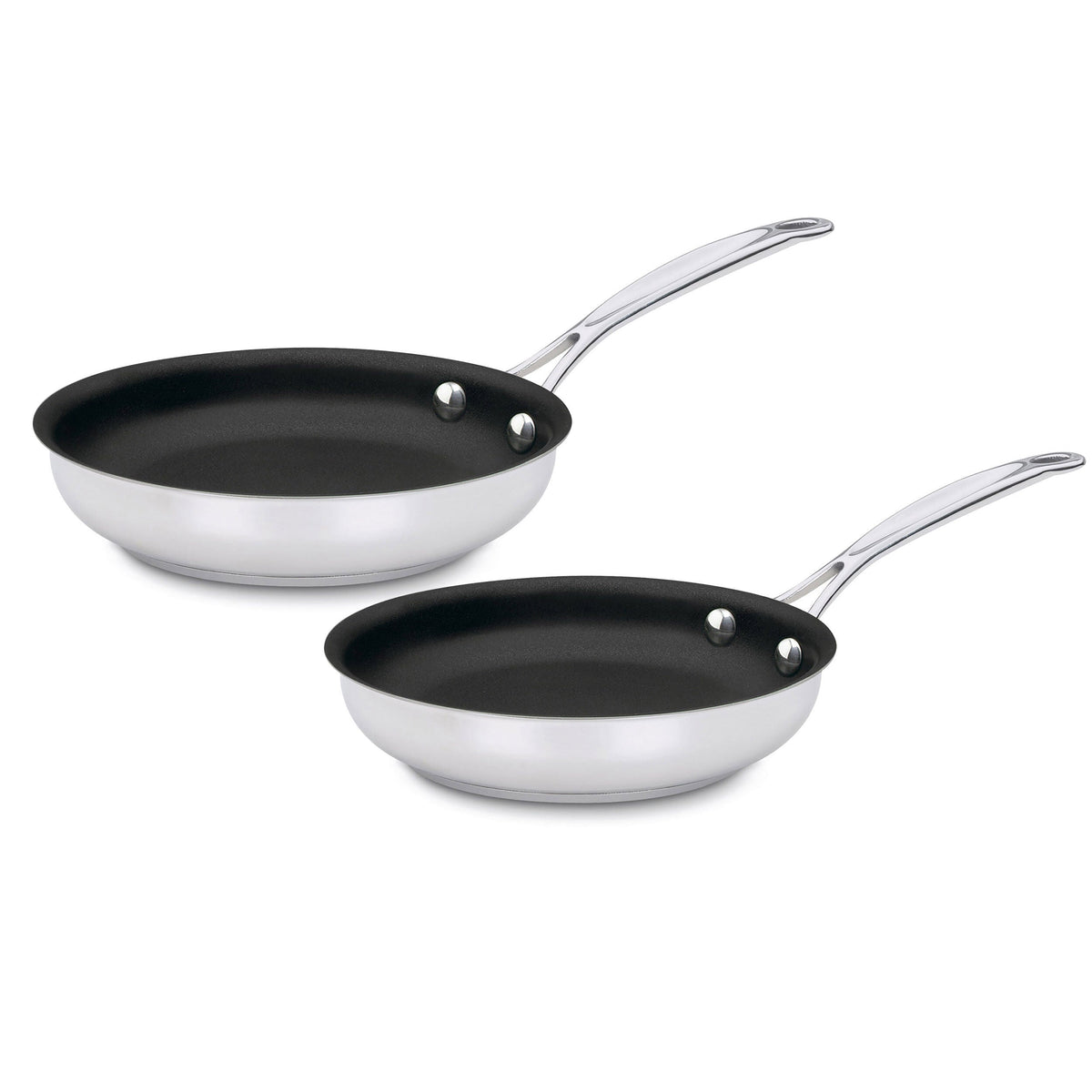 Chef's Classic™ Stainless Set of 2 Non-Stick Skillets (9" Skillet & 11" Skillet)