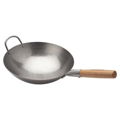12" Carbon Steel Hammered Wok (Round)